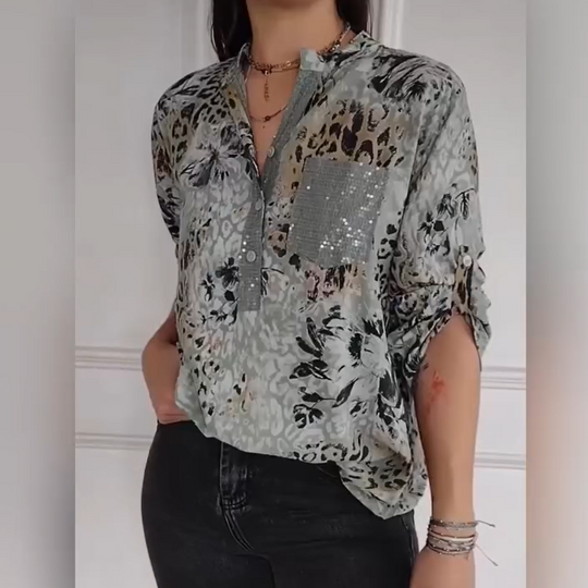 💥Hot Sales-50% OFF🍃Women's Casual Half Button Printed Shirt