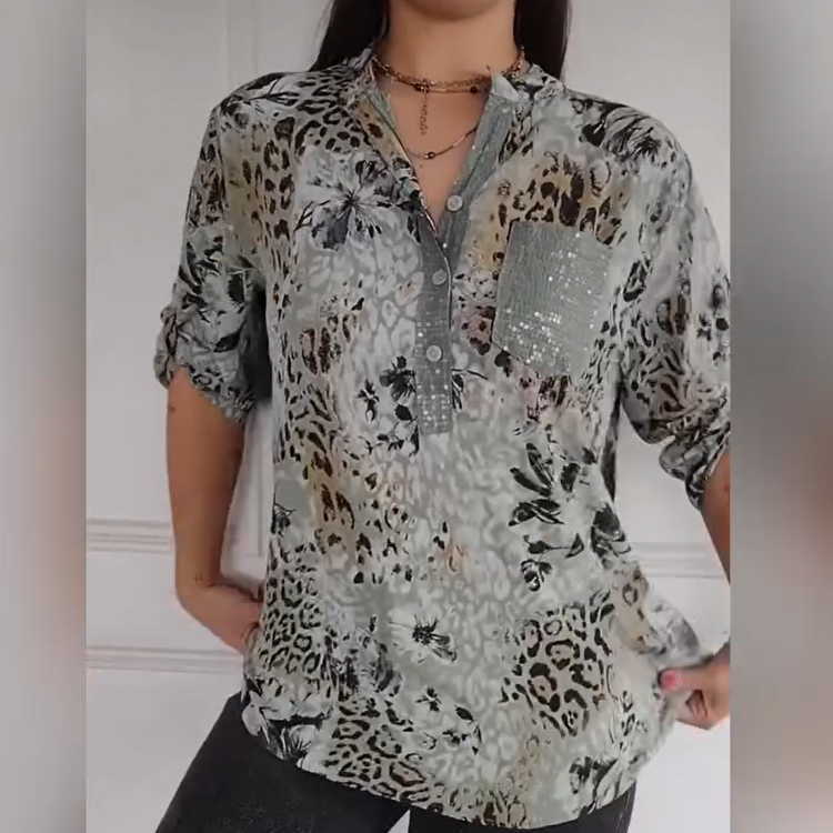 💥Hot Sales-50% OFF🍃Women's Casual Half Button Printed Shirt