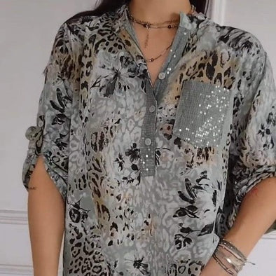 💥Hot Sales-50% OFF🍃Women's Casual Half Button Printed Shirt