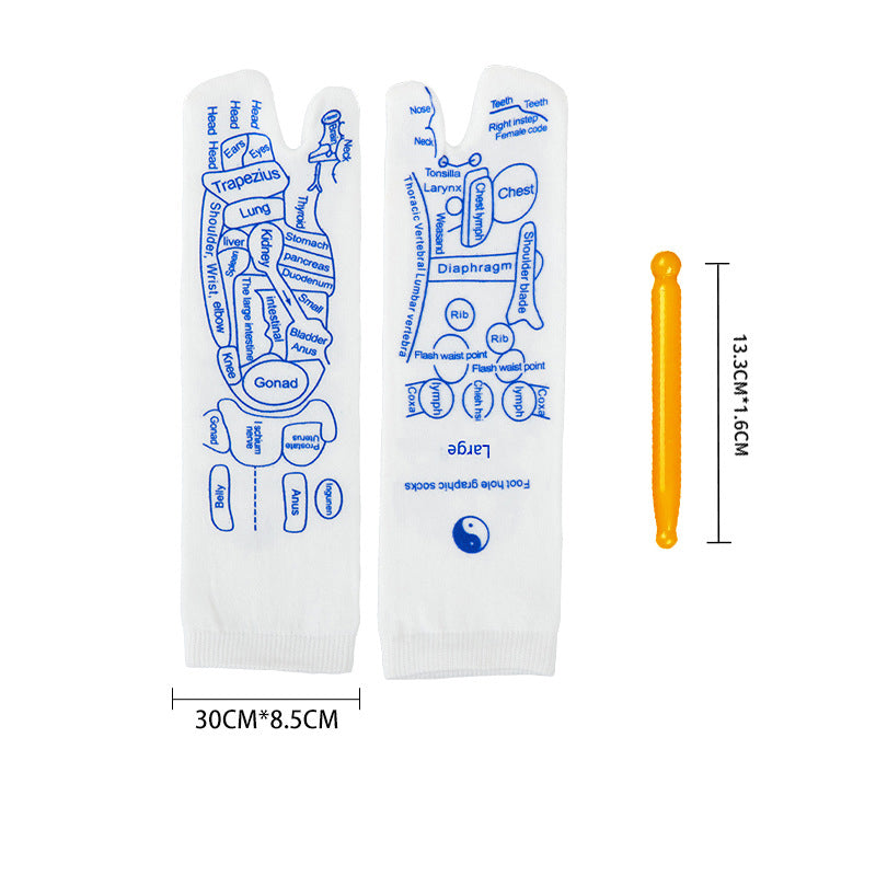 Reflexology Foot Massage Socks with Acupoint Chart