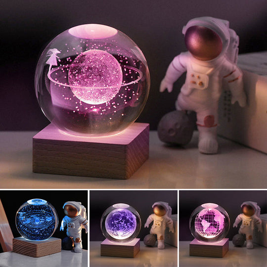 Lampada decorativa notturna con sfera di cristallo galassia 3D di Pasqua💖ACQUISTA 3 E RICEVI IL 10% DI SCONTO