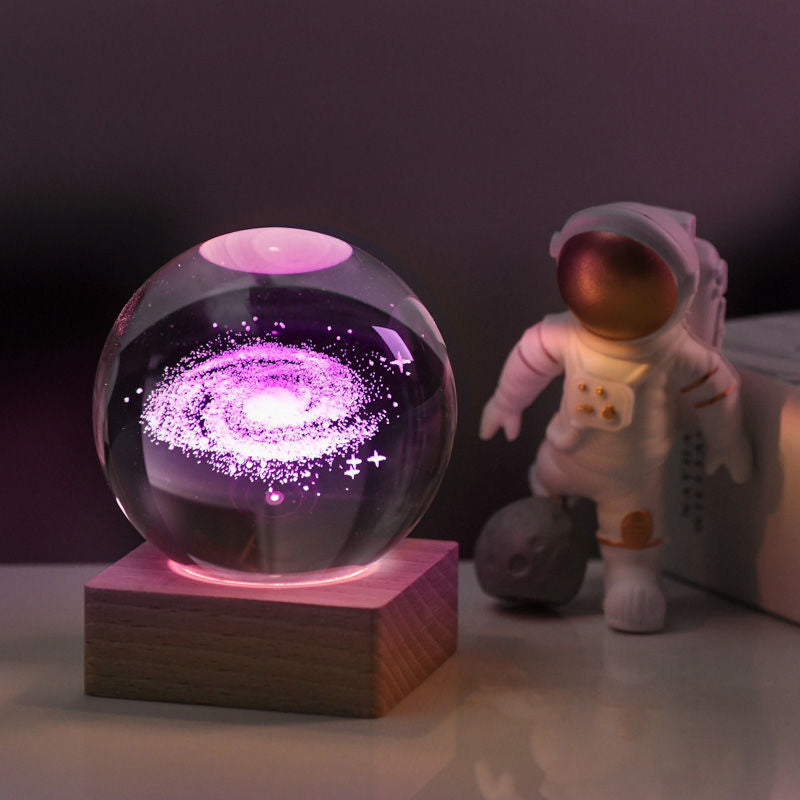 Lampada decorativa notturna con sfera di cristallo galassia 3D di Pasqua💖ACQUISTA 3 E RICEVI IL 10% DI SCONTO