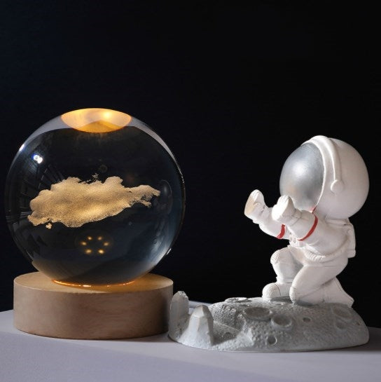 Lampada decorativa notturna con sfera di cristallo galassia 3D di Pasqua💖ACQUISTA 3 E RICEVI IL 10% DI SCONTO