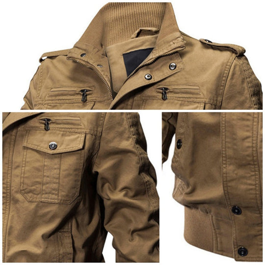 Men's Military Stand Collar Zipper Jacket