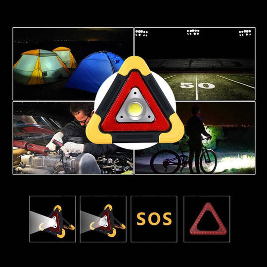 🔥Vuoden 2025 uutuus🔥 3-IN-1 aurinkokennolla toimiva hätäkolmiovaroitusvalo tienvarteen