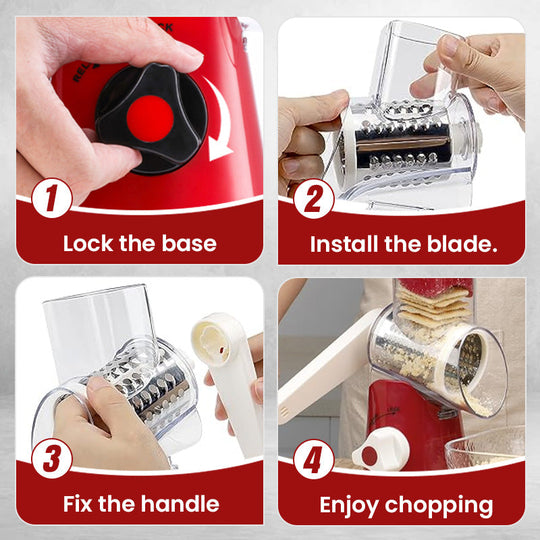 🔥 2025 Kitchen Sale 🔥 Multifunctional Manual Rotary Grater & Chopper 🚀🥕