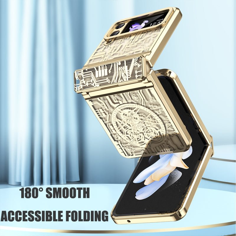 Electroplating Mobile Phone Shell Hinge Anti-Fall Protective Cover For Samsung Zfip3, 4, 5