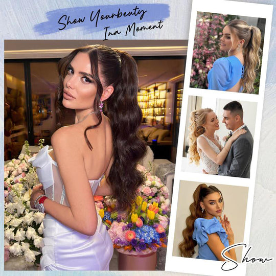 💜Rajoitetun ajan tarjous 50%POIS💜Klipsillä kiinnitettävä laineikas poninhäntäpidennys