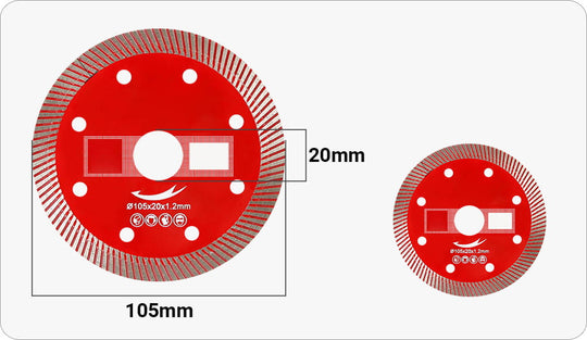 Disco di taglio a diamante rosso Ultra-tino Foglio di taglio ad alta durezza Mesh foglio ondulato adatto a marmo, ceramica, piastrelle, piastre di roccia taglio rapido in condizioni asciutte e bagnate