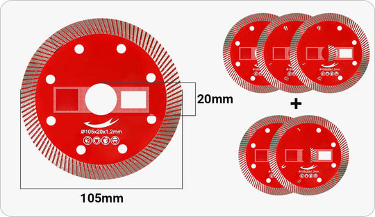 Disco di taglio a diamante rosso Ultra-tino Foglio di taglio ad alta durezza Mesh foglio ondulato adatto a marmo, ceramica, piastrelle, piastre di roccia taglio rapido in condizioni asciutte e bagnate