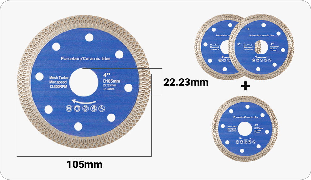 Disco di taglio a diamante rosso Ultra-tino Foglio di taglio ad alta durezza Mesh foglio ondulato adatto a marmo, ceramica, piastrelle, piastre di roccia taglio rapido in condizioni asciutte e bagnate