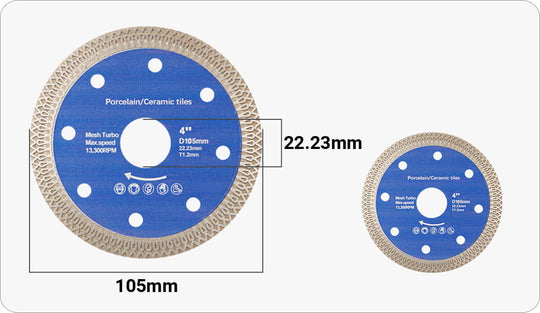 Disco di taglio a diamante rosso Ultra-tino Foglio di taglio ad alta durezza Mesh foglio ondulato adatto a marmo, ceramica, piastrelle, piastre di roccia taglio rapido in condizioni asciutte e bagnate