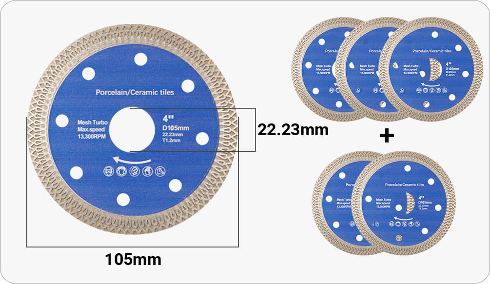 Disco di taglio a diamante rosso Ultra-tino Foglio di taglio ad alta durezza Mesh foglio ondulato adatto a marmo, ceramica, piastrelle, piastre di roccia taglio rapido in condizioni asciutte e bagnate