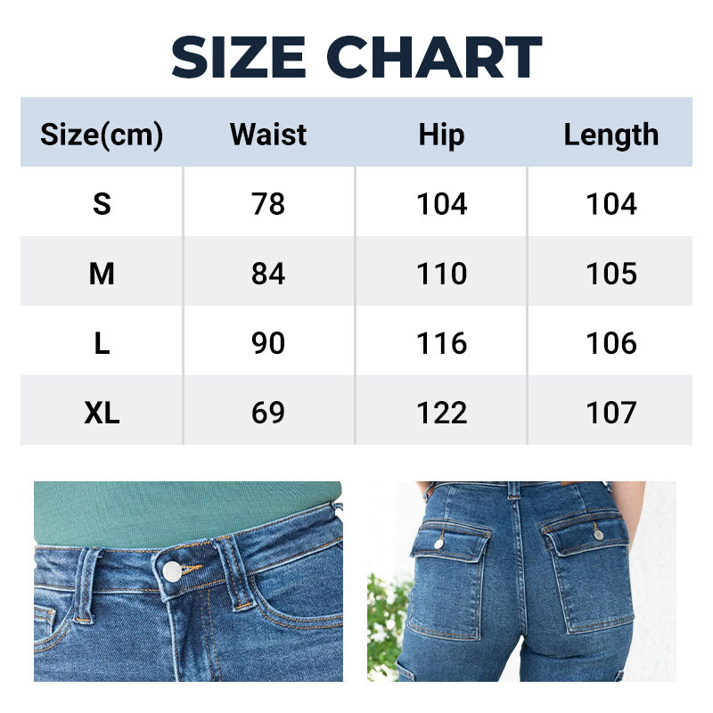 🎉Hot Sale 50% OFF🎉High Rise Cargo Wide-Leg Stretch Jeans for Women