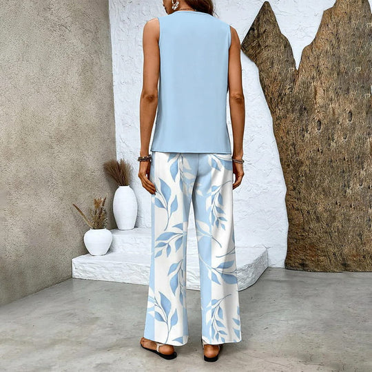 🔥 Hot Sale 50% OFF🌺Women's Trendy Print 2 Piece Outfits Sleeveless Top & Pants