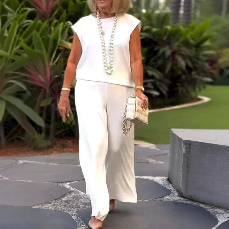 💕Limited Time 50% Off💕Women's Crew Neck Sleeveless Top and Pants Set