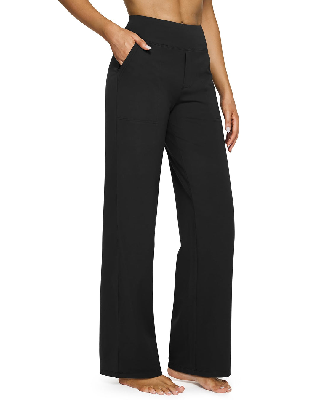 Loose High-Waist Business Casual Pants Yoga Pants Women Wide Leg Pants with Pockets Comfortable Athletic Sweatpants Outdoorfun