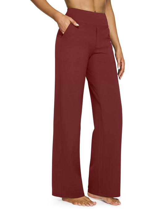 Loose High-Waist Business Casual Pants Yoga Pants Women Wide Leg Pants with Pockets Comfortable Athletic Sweatpants Outdoorfun