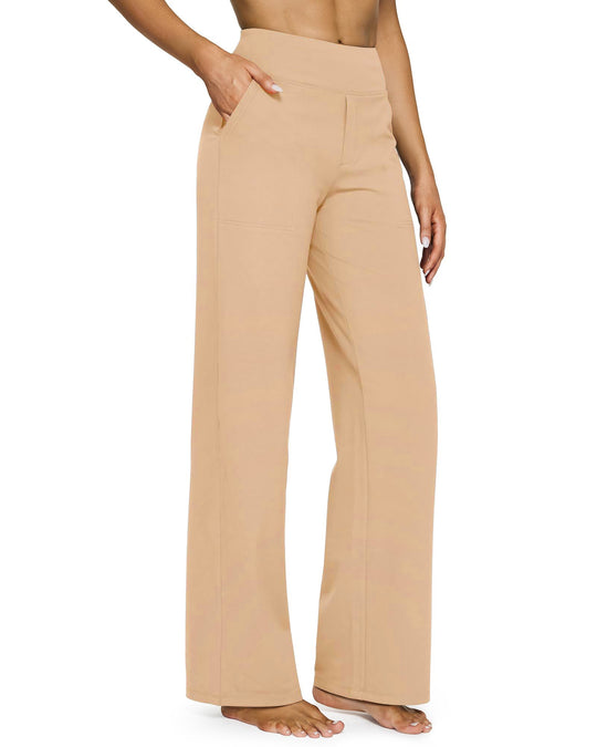 Loose High-Waist Business Casual Pants Yoga Pants Women Wide Leg Pants with Pockets Comfortable Athletic Sweatpants Outdoorfun