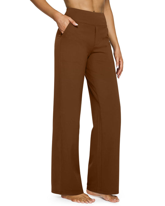 Loose High-Waist Business Casual Pants Yoga Pants Women Wide Leg Pants with Pockets Comfortable Athletic Sweatpants Outdoorfun