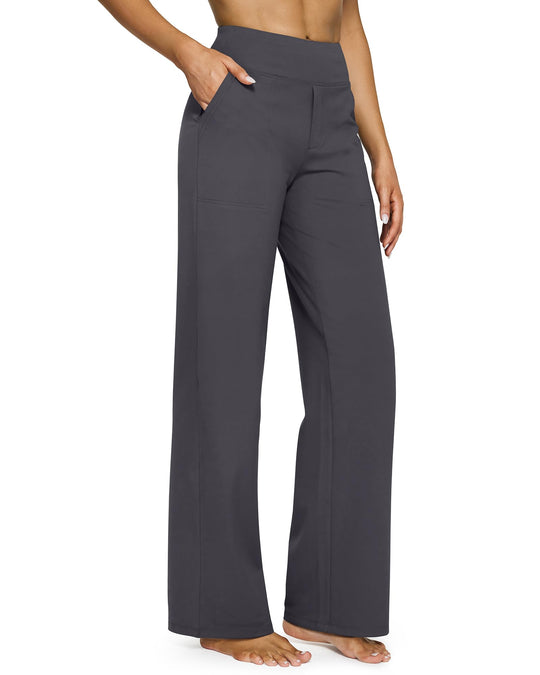 Loose High-Waist Business Casual Pants Yoga Pants Women Wide Leg Pants with Pockets Comfortable Athletic Sweatpants Outdoorfun