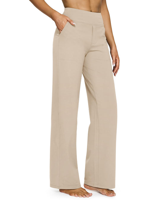 Loose High-Waist Business Casual Pants Yoga Pants Women Wide Leg Pants with Pockets Comfortable Athletic Sweatpants Outdoorfun