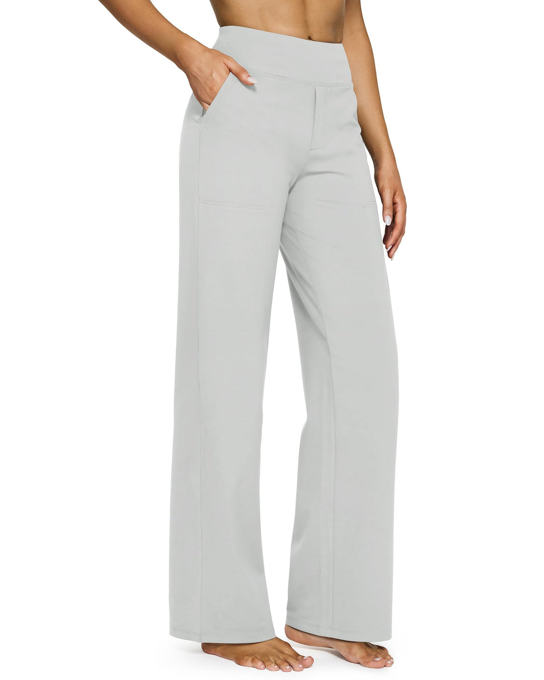 Loose High-Waist Business Casual Pants Yoga Pants Women Wide Leg Pants with Pockets Comfortable Athletic Sweatpants Outdoorfun