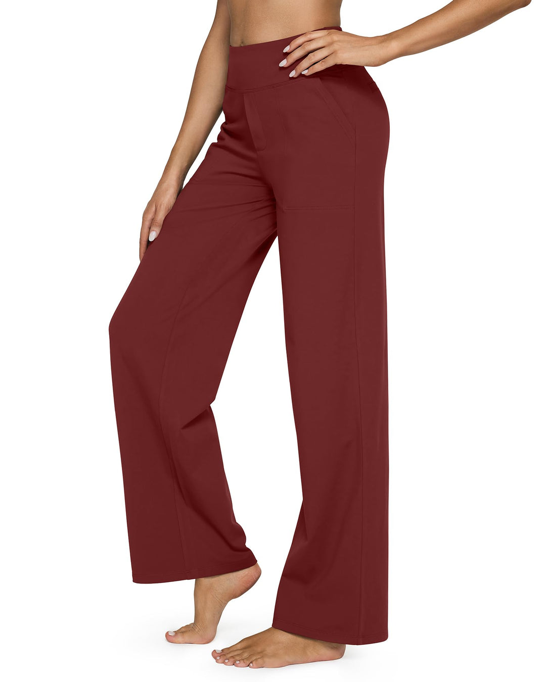 Loose High-Waist Business Casual Pants Yoga Pants Women Wide Leg Pants with Pockets Comfortable Athletic Sweatpants Outdoorfun
