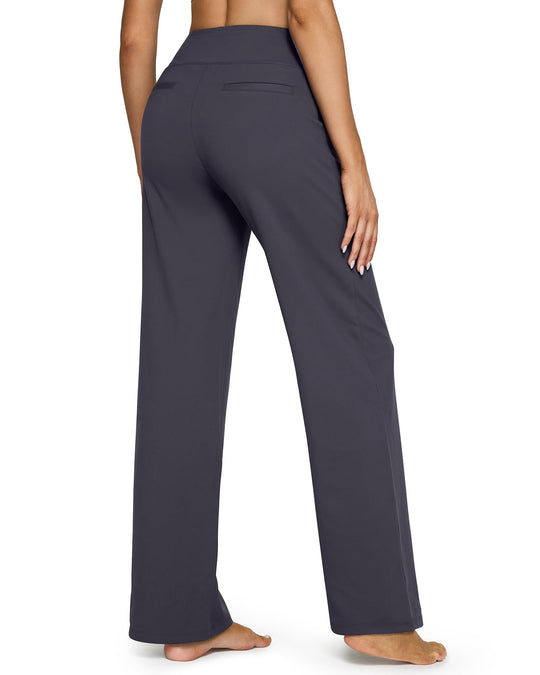 Loose High-Waist Business Casual Pants Yoga Pants Women Wide Leg Pants with Pockets Comfortable Athletic Sweatpants Outdoorfun