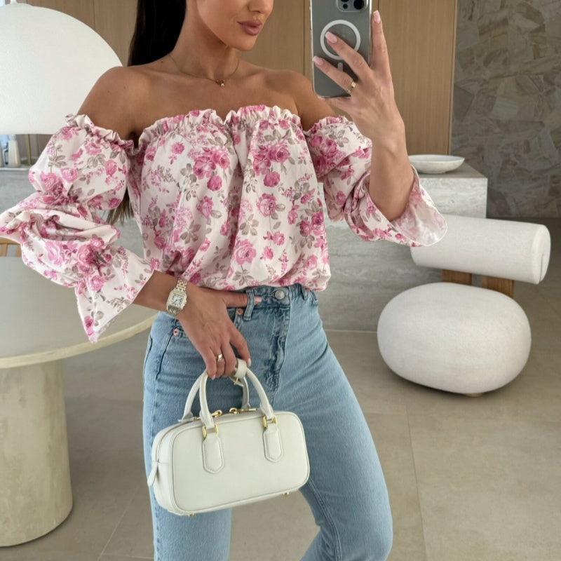 🌸🌸🌸Floral Print Smocked Off-the-Shoulder Top🌸🌸🌸