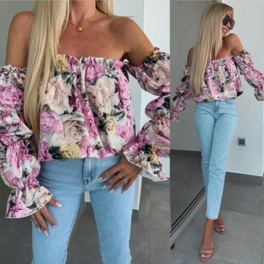 🌸🌸🌸Floral Print Smocked Off-the-Shoulder Top🌸🌸🌸