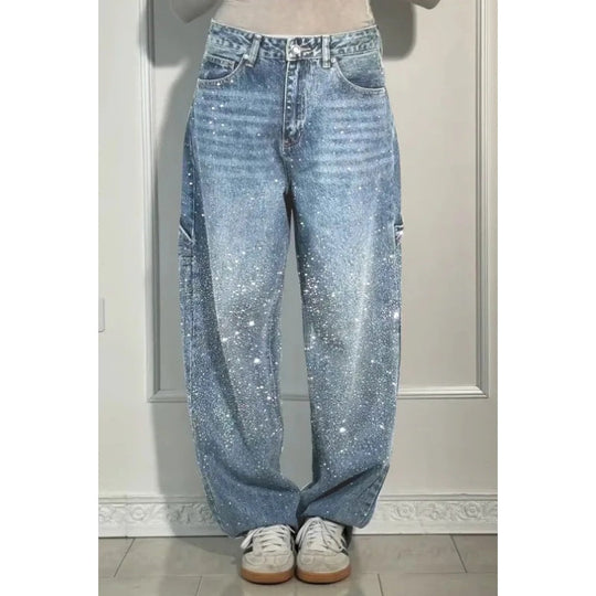📢📢2026 New Collection - Limited-Time Pre-Sale ✨ Women's Straight Jeans with Rhinestones