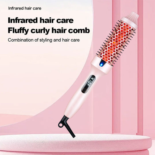 Home Electric Curling Iron & Hair Straightening Comb With LED Display, 300℉-420℉ for Different Hair Types, 120-240V Universal Voltage