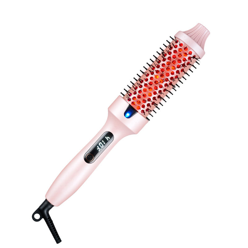 Home Electric Curling Iron & Hair Straightening Comb With LED Display, 300℉-420℉ for Different Hair Types, 120-240V Universal Voltage