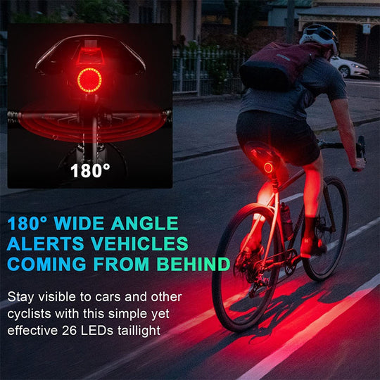 Luz trasera de bicicleta de sensación de frenos inteligentes