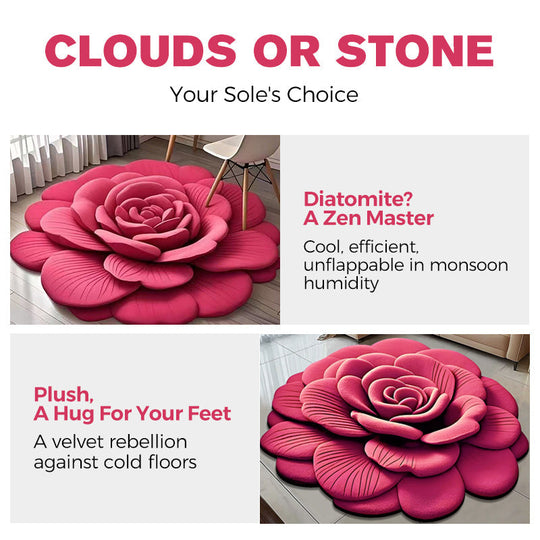 🌺Saldi eccezionali 42% di sconto💕Tappetino floreale in peluche e terra di diatomee