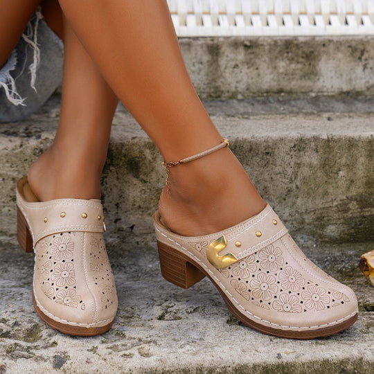 🔥HOT SALE 50% KORTING💕Dames instapsandalen met gesloten neus en dikke hak