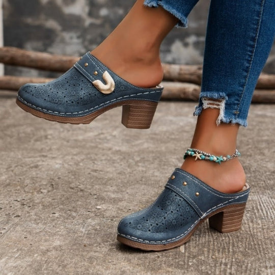 🔥HOT SALE 50% KORTING💕Dames instapsandalen met gesloten neus en dikke hak