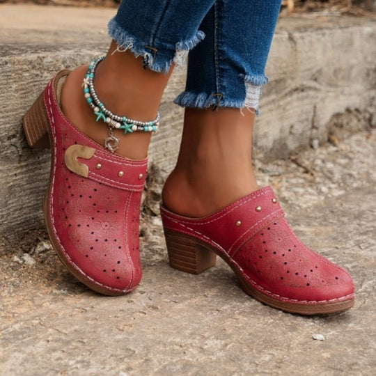 🔥HOT SALE 50% KORTING💕Dames instapsandalen met gesloten neus en dikke hak