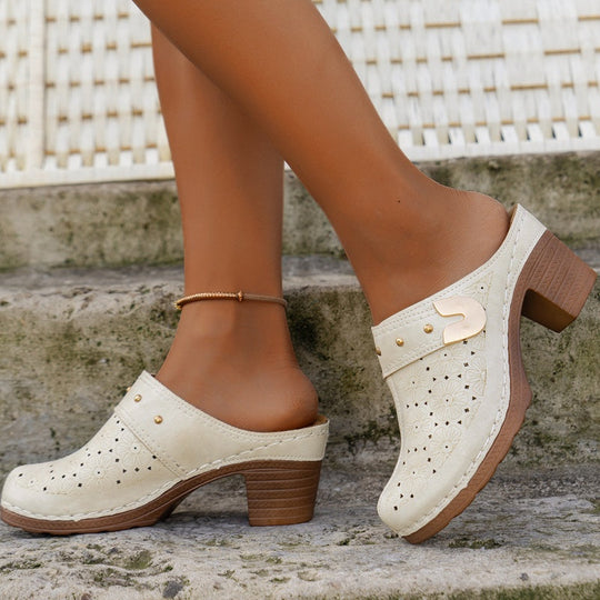 🔥HOT SALE 50% KORTING💕Dames instapsandalen met gesloten neus en dikke hak