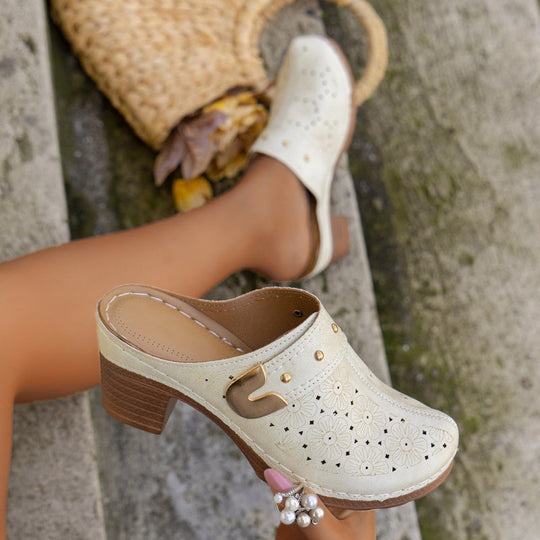 🔥HOT SALE 50% KORTING💕Dames instapsandalen met gesloten neus en dikke hak