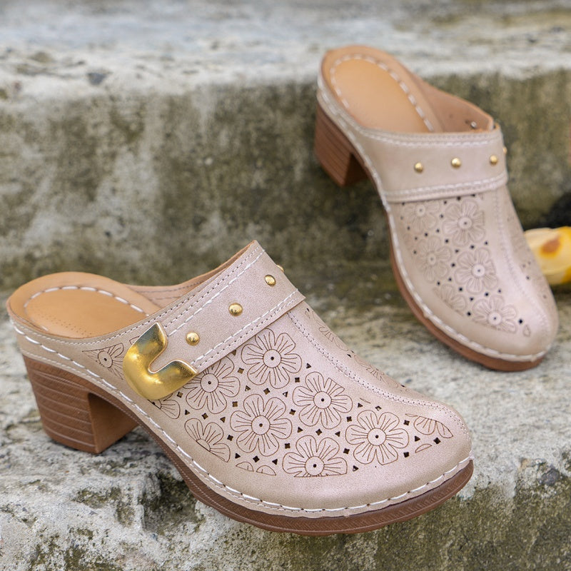 🔥HOT SALE 50% KORTING💕Dames instapsandalen met gesloten neus en dikke hak