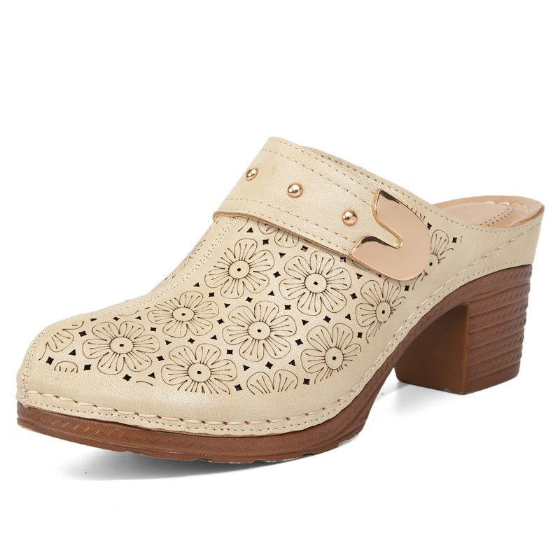 🔥HOT SALE 50% KORTING💕Dames instapsandalen met gesloten neus en dikke hak