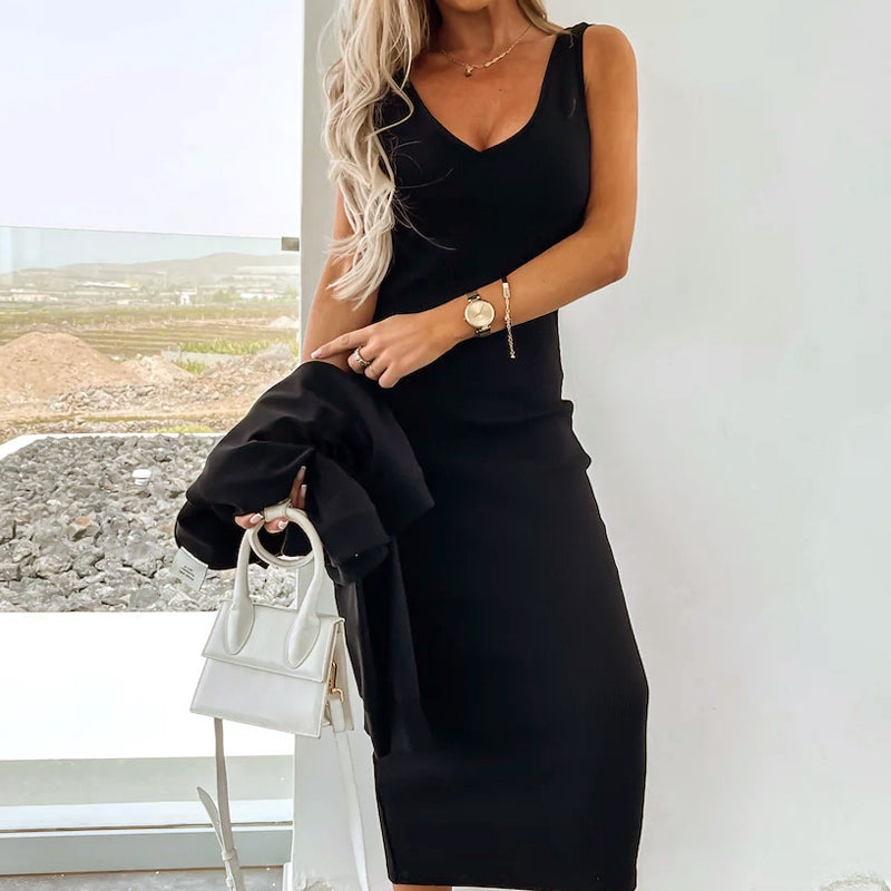 💥Novedades 2025: 50 % de descuento💥Conjunto de dos piezas para mujer: vestido sin mangas y jersey holgado con cuello en V