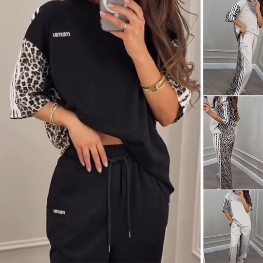 🌺2025 Neuankömmlinge - 50 % Rabatt🌺Sweatshirt mit Leopardenmuster und Patchwork