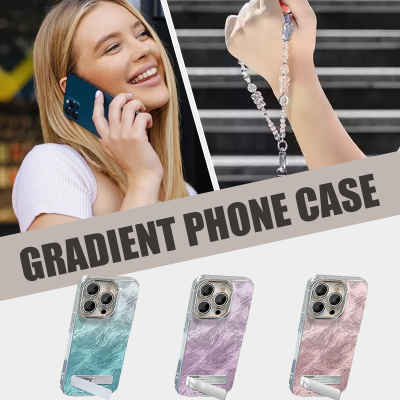 💜LETZTER TAG - 50% Rabatt💜Farbverlauf-Telefonhülle mit Ständer und Kette für die iPhone-Serie