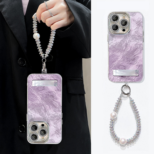 💜LETZTER TAG - 50% Rabatt💜Farbverlauf-Telefonhülle mit Ständer und Kette für die iPhone-Serie