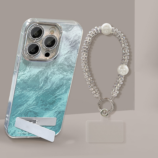 💜LETZTER TAG - 50% Rabatt💜Farbverlauf-Telefonhülle mit Ständer und Kette für die iPhone-Serie