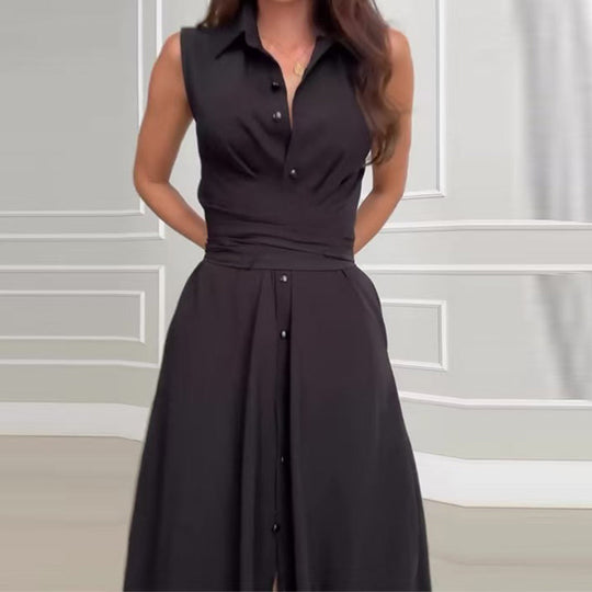 🌸Abiti stagionali - 50% di sconto🌸Abito lungo senza maniche da donna con cintura in vita