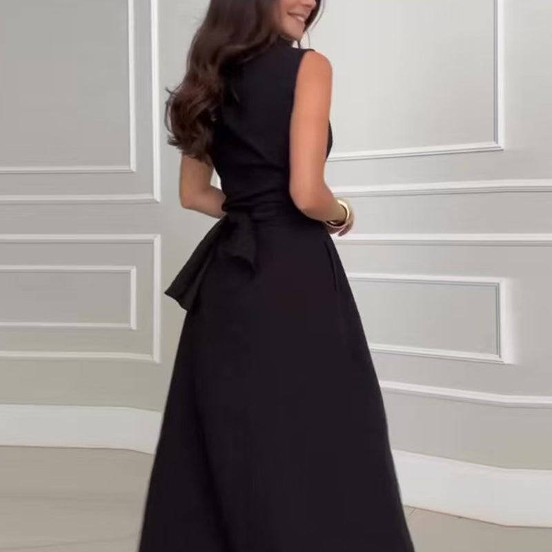 🌸Abiti stagionali - 50% di sconto🌸Abito lungo senza maniche da donna con cintura in vita